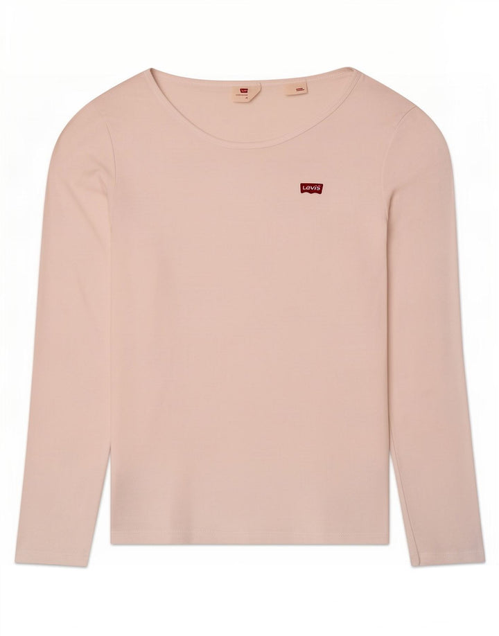 Levi's Damen Top Langarm UK 12 Mittelweiß