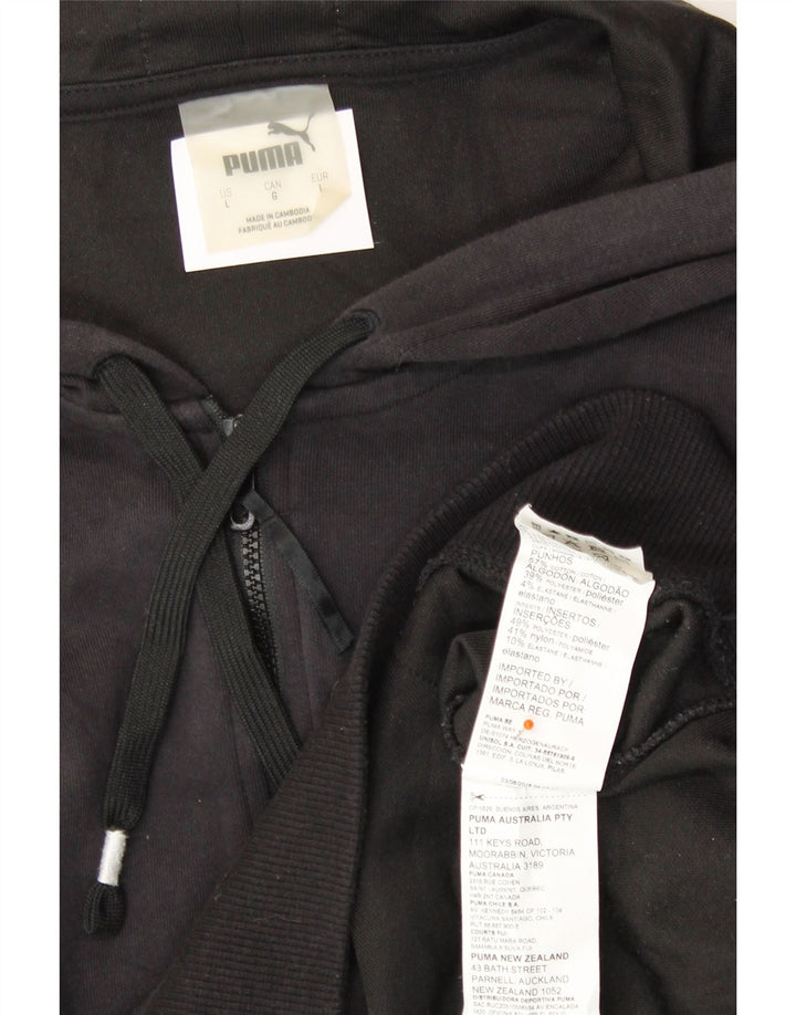 PUMA Damen Graphic Hoodie Pullover UK 16 Large Schwarz Baumwolle