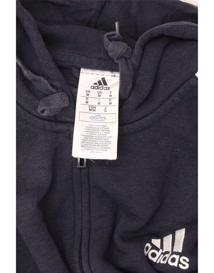 Adidas Herren-Kapuzenpullover mit Reißverschluss, mittlere marineblaue Baumwolle