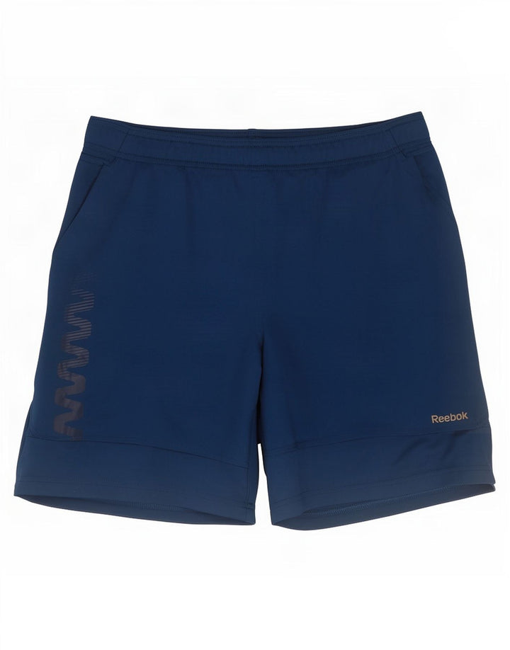 Reebok Herren Graphic Sport Shorts Small Marineblau Polyester