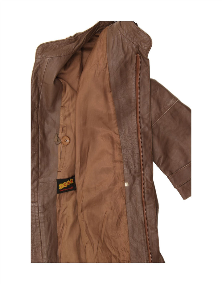 VINTAGE Mens Military Leather Jacket IT 48 Medium Brown Leather Vintage Vintage and Second-Hand Vintage from Messina Hembry 