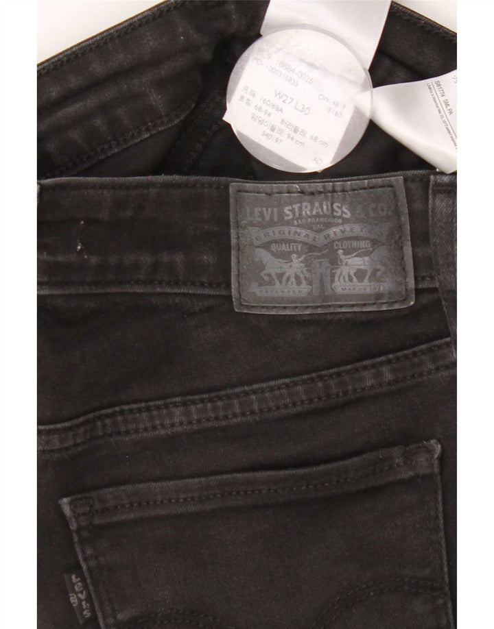 Levi's Damen 712 Slim Jeans W27 L30 Schwarz Baumwolle