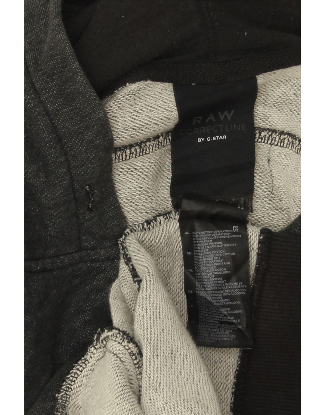 G-Star Herren-Kapuzenpullover mit Reißverschluss, mittelgrau gesprenkelte Baumwolle