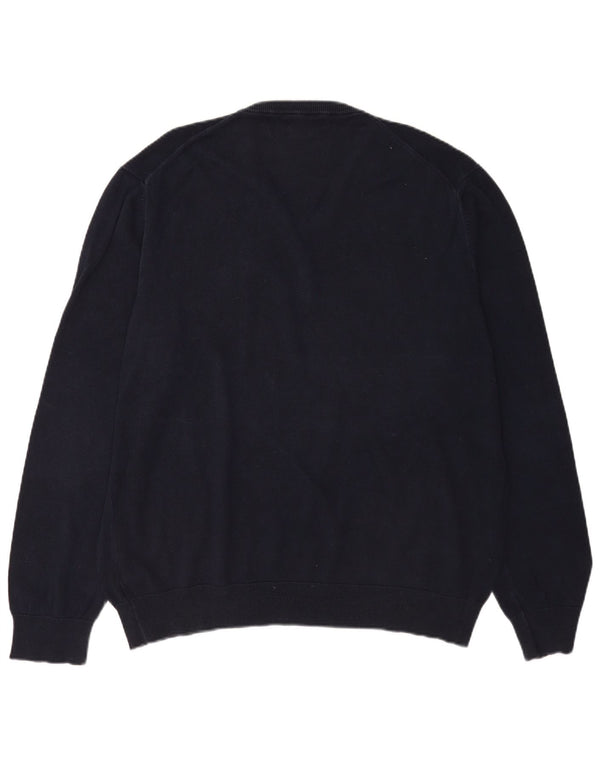 Marks & Spencer Herren-Pullover mit V-Ausschnitt, 2XL, marineblaue Baumwolle