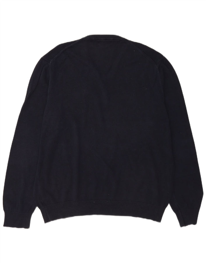 Marks & Spencer Herren-Pullover mit V-Ausschnitt, 2XL, marineblaue Baumwolle