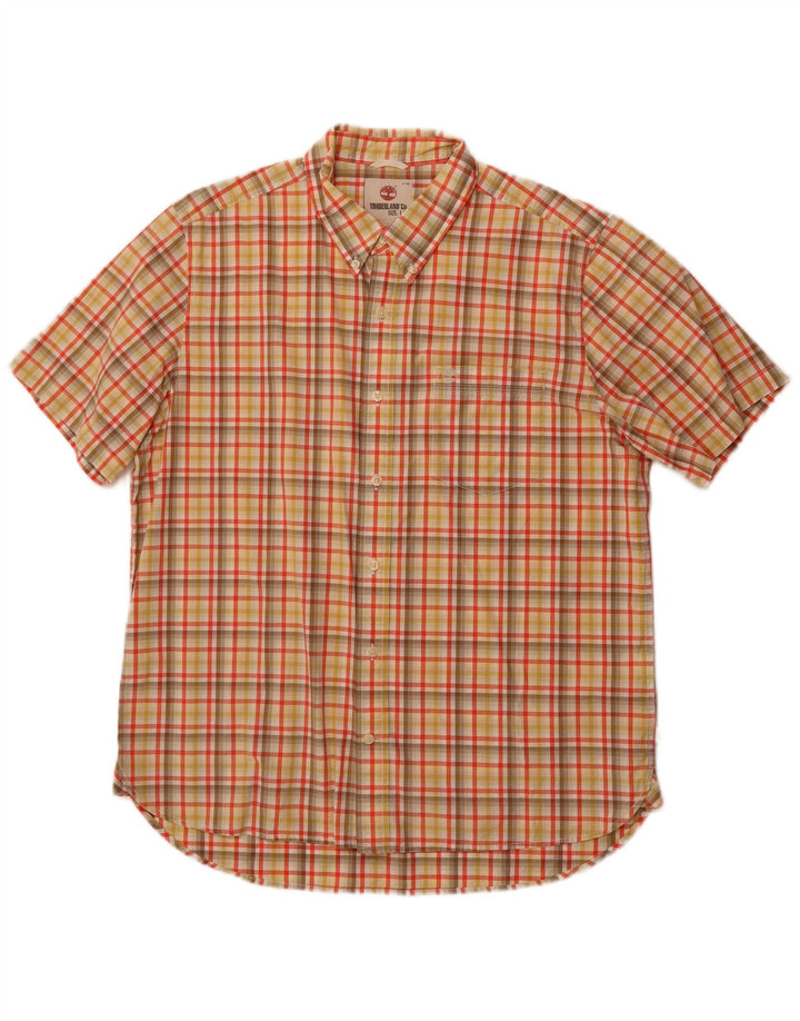 TIMBERLAND Herren Grant Fit Regular Fit Hemd, großes orangefarbenes Karomuster