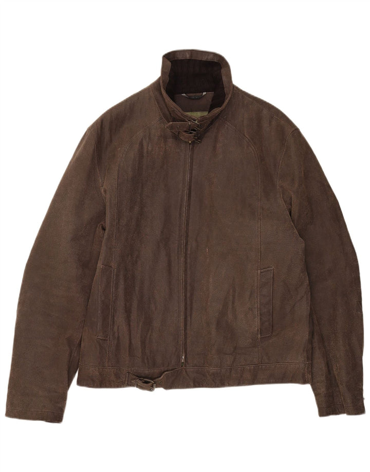 Basic Herren Lederjacke IT 52 XL Braunes Leder