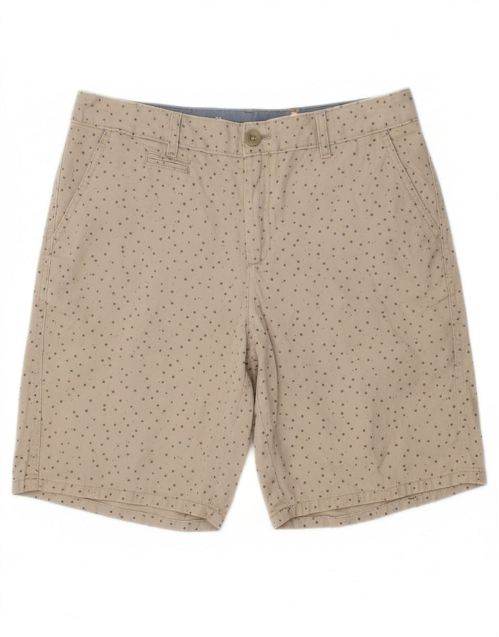 EDDIE BAUER Mens Chino Shorts W34 Large  Beige Spotted Cotton