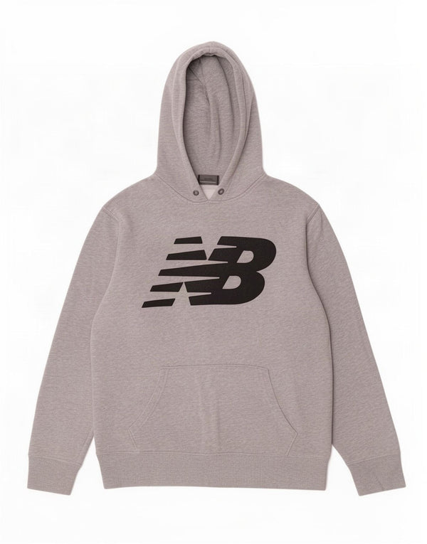 New Balance Mens Graphic Hoodie Jumper Medium Grey Cotton