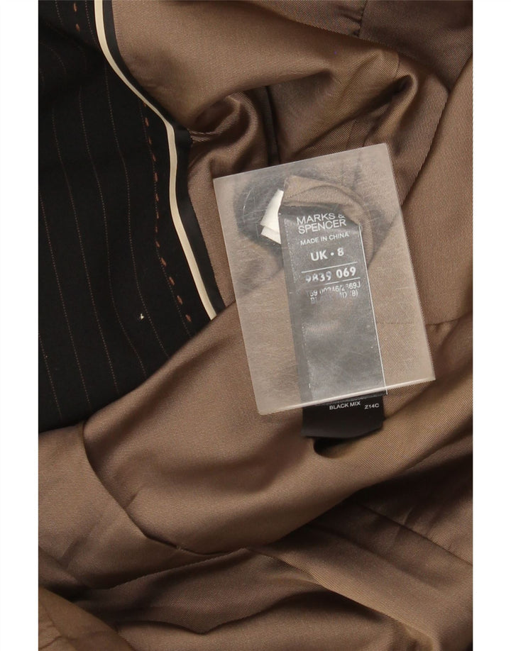 Marks & Spencer Damen-Blazer mit 2 Knöpfen, Gr. 8, Schwarz, Nadelstreifen