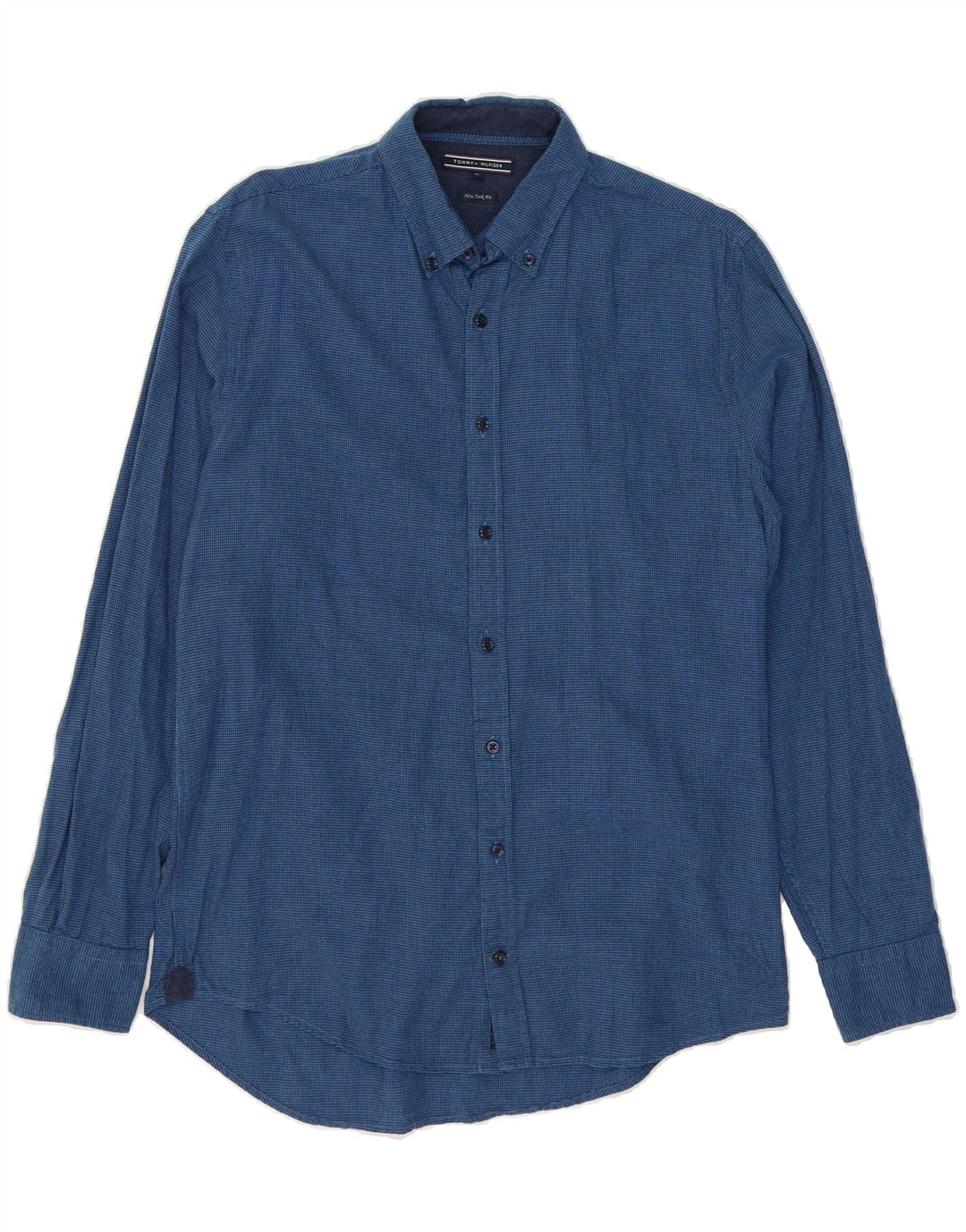 TOMMY HILFIGER Mens New York Fit Flannel Shirt Medium Navy Blue Vintage Tommy Hilfiger and Second-Hand Tommy Hilfiger from Messina Hembry 