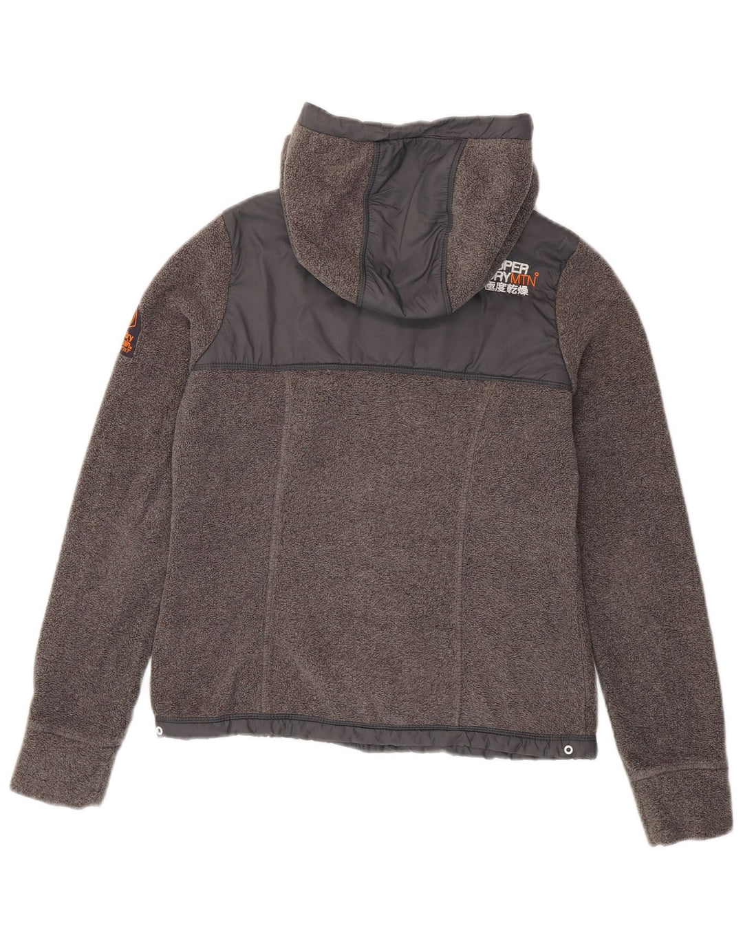 SUPERDRY Damen-Wander-Fleecejacke mit Kapuze, UK 10, Größe S, Grau, Polyester