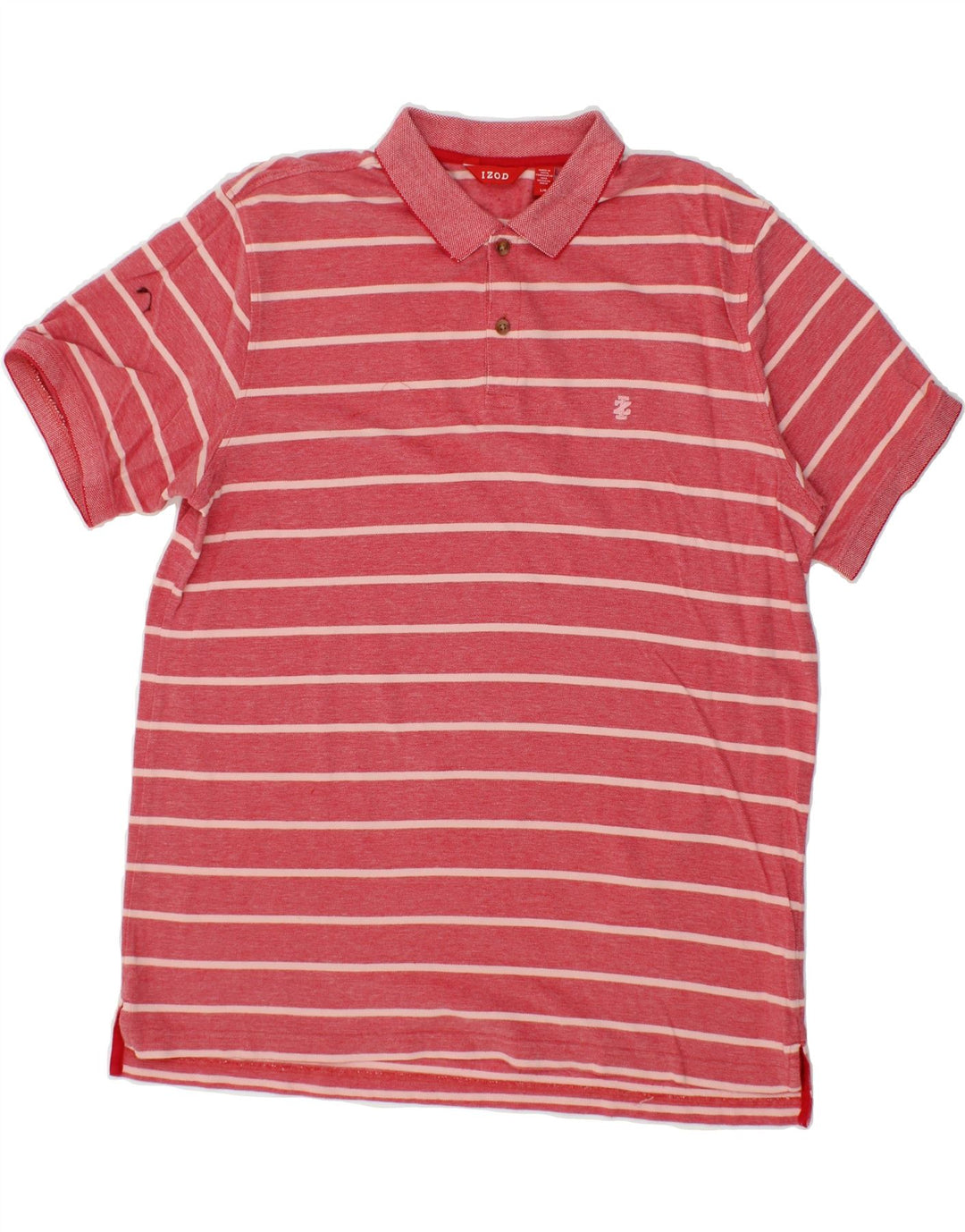 IZOD Mens Polo Shirt Large Red Striped Cotton Vintage Izod and Second-Hand Izod from Messina Hembry 