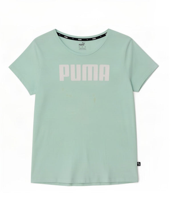 Puma Womens Graphic T-Shirt Top UK 12 Medium Turquoise Cotton