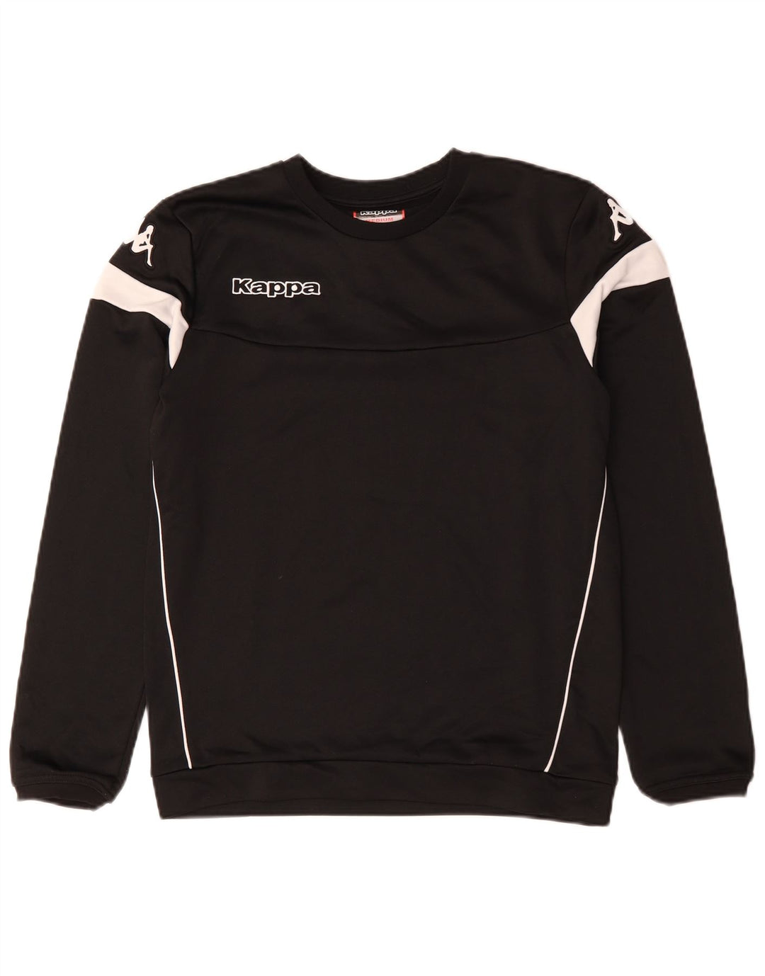 Kappa Herren Grafik-Sweatshirt-Pullover Mittelschwarzes Colourblock-Polyester