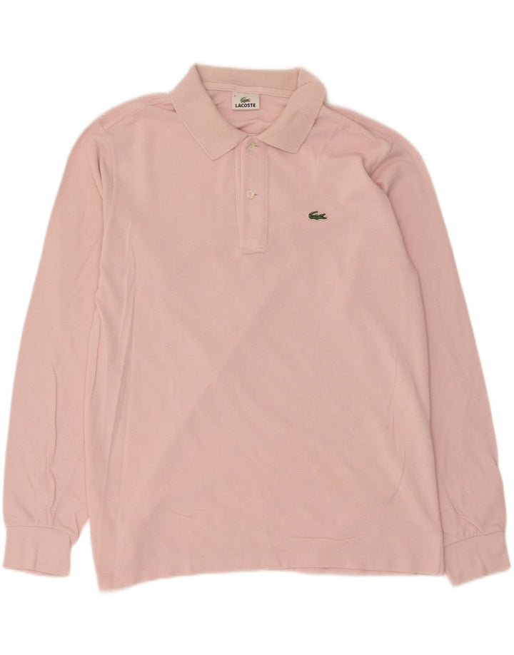 Lacoste Herren-Langarm-Poloshirt, Größe 4, mittelrosa, Baumwolle