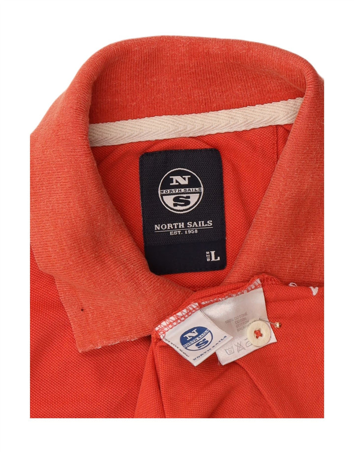 North Sails Herren-Poloshirt mit Grafik, groß, orange, Baumwolle