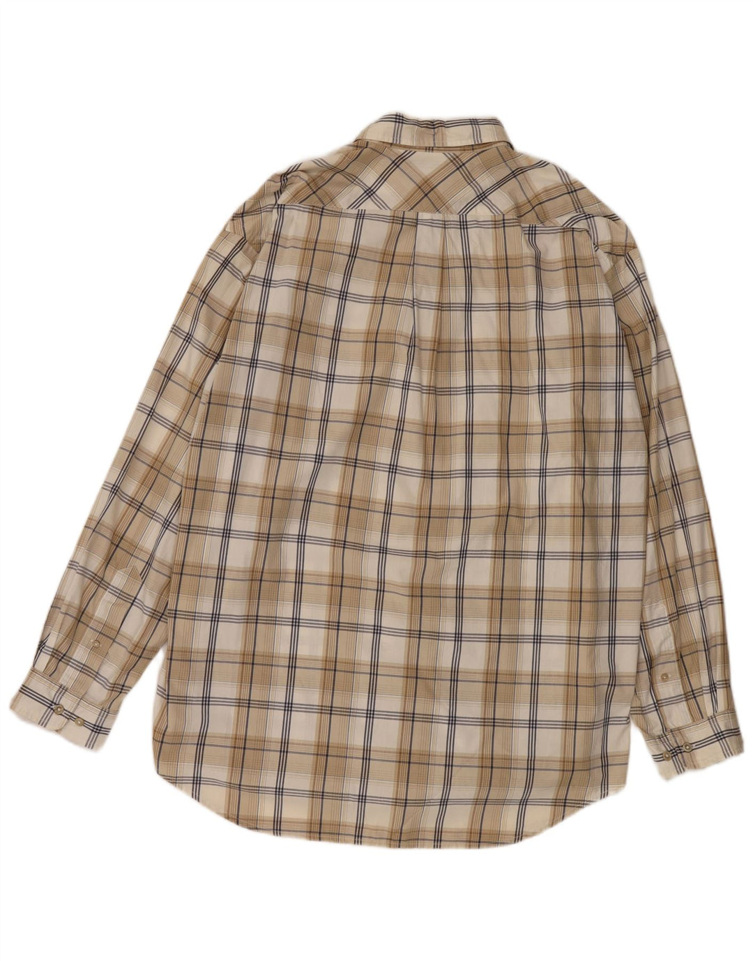 Marlboro Classics Herrenhemd 2XL Beige kariert Baumwolle