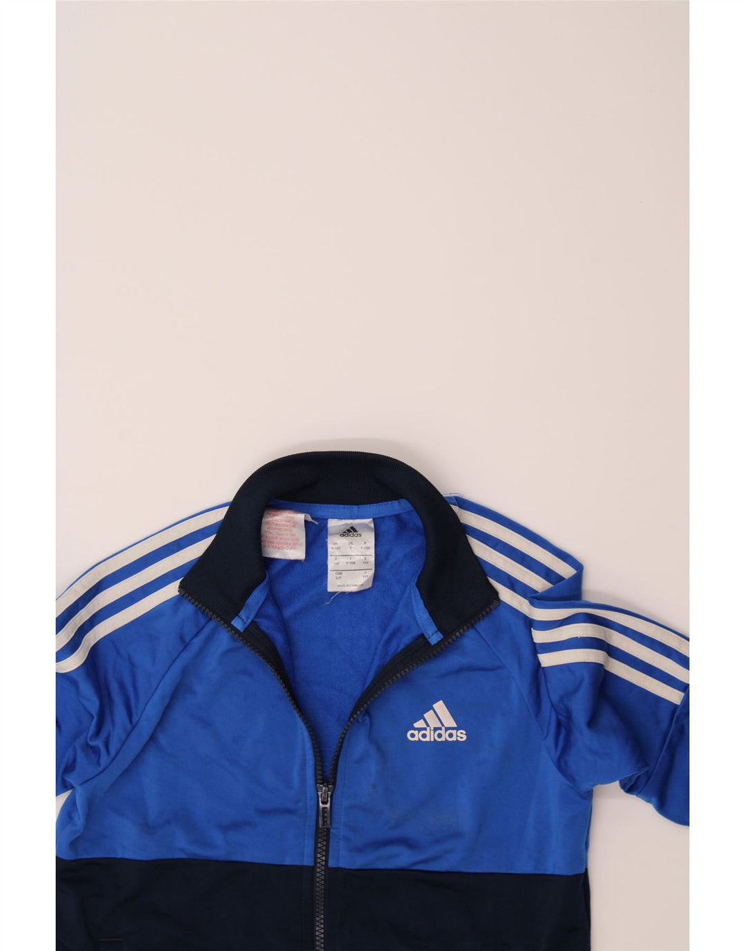 ADIDAS Boys Tracksuit Top Jacket 9-10 Years Blue Colourblock Polyester Vintage Adidas and Second-Hand Adidas from Messina Hembry 