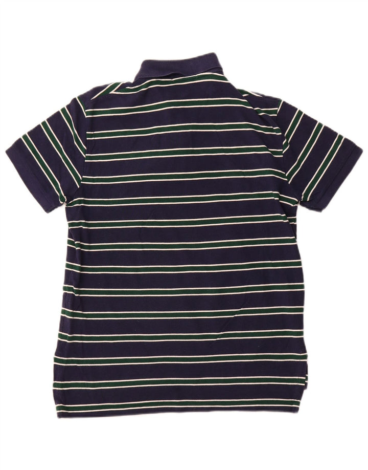 POLO RALPH LAUREN Herren-Poloshirt aus mittelblauer, gestreifter Baumwolle