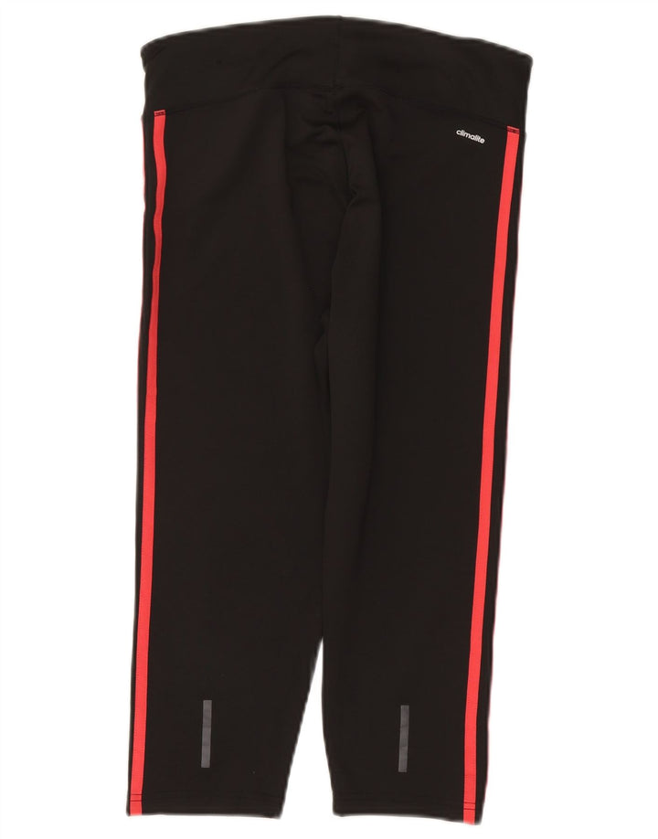 Adidas Damen Climalite Capri Leggings UK 12/14 Medium Schwarz Polyester