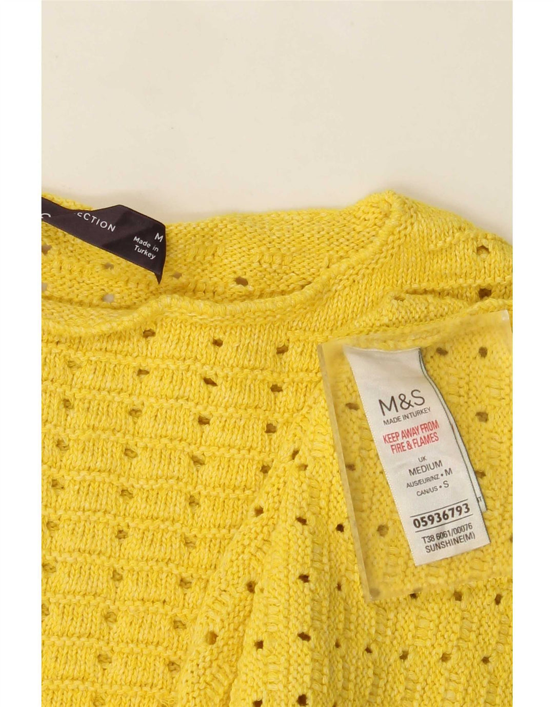 Marks & Spencer Damen Crop Pullover mit U-Boot-Ausschnitt, Gr. 14, Mittelgelb