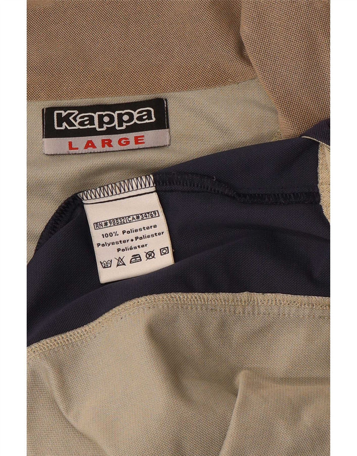 Kappa Herren-Trainingsanzug-Oberteil, Jacke, groß, beige, Farbblock-Polyester
