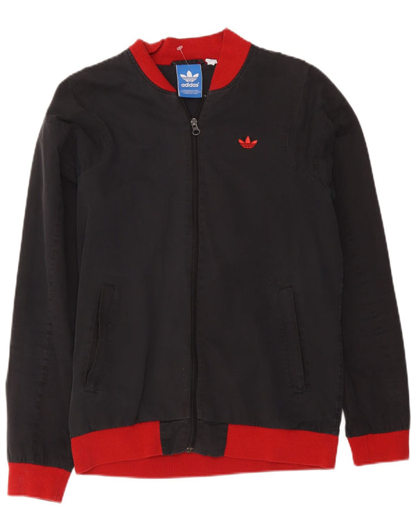 Adidas Mens Tracksuit Top Jacket Small Grey Colourblock Polyester