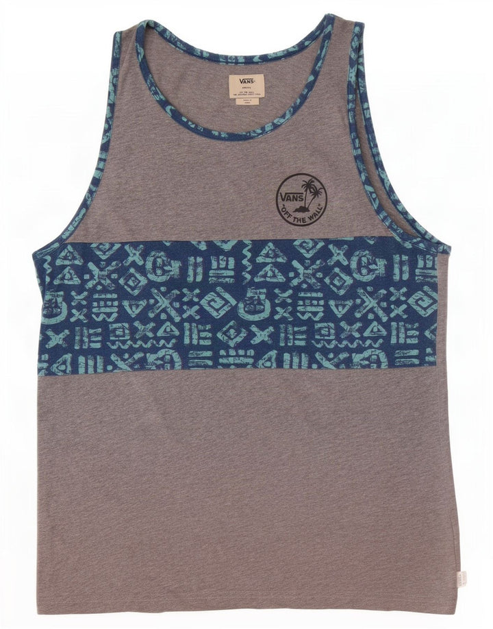 Vans Herren Grafik-Weste-Top, klein, grau, geometrisch