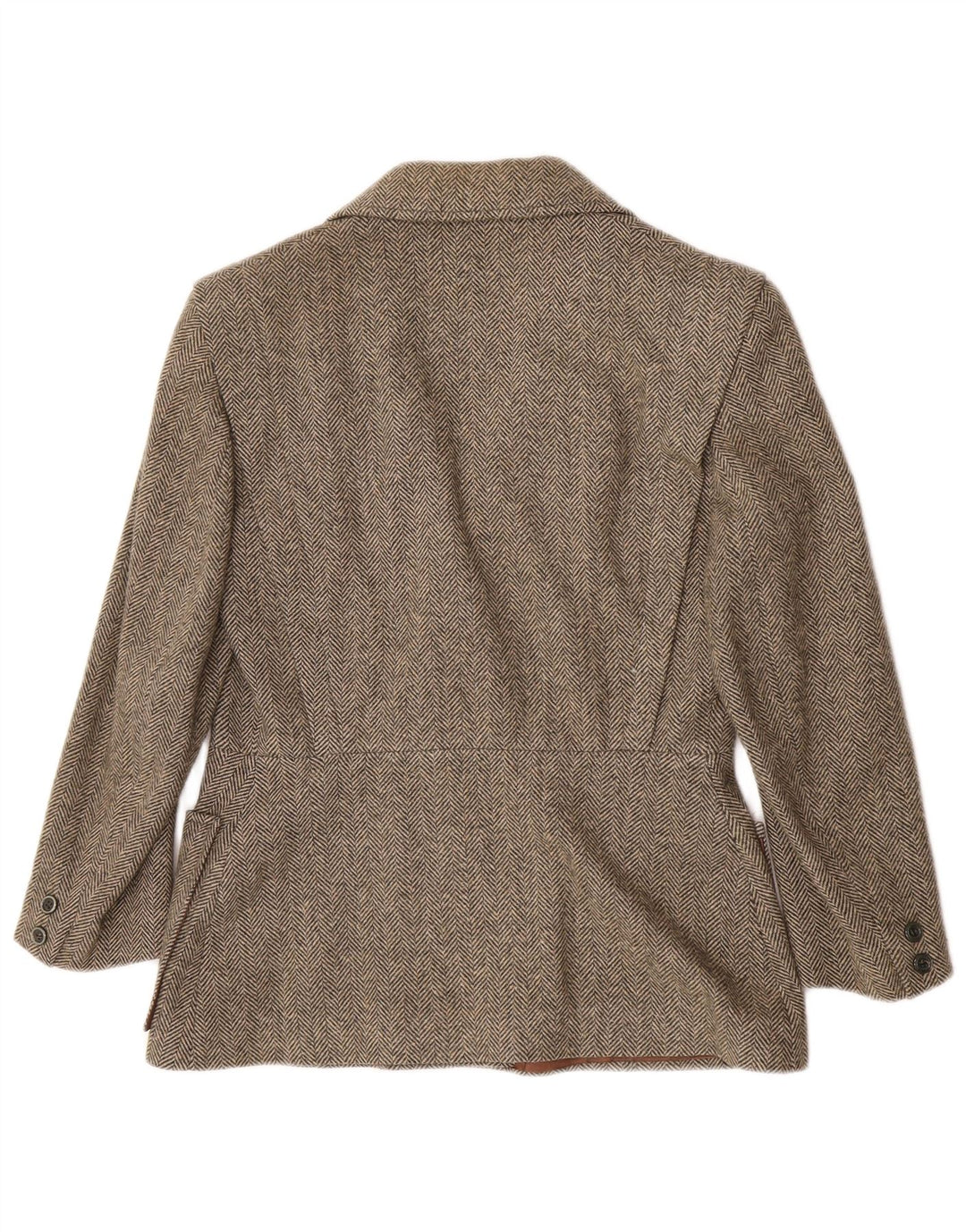 Vintage Damen Blazer Jacke UK 12 Mittelgrün Herringbone Classic