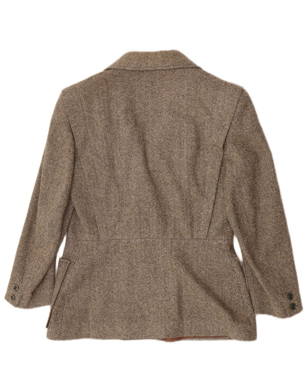 Vintage Damen Blazer Jacke UK 12 Mittelgrün Herringbone Classic