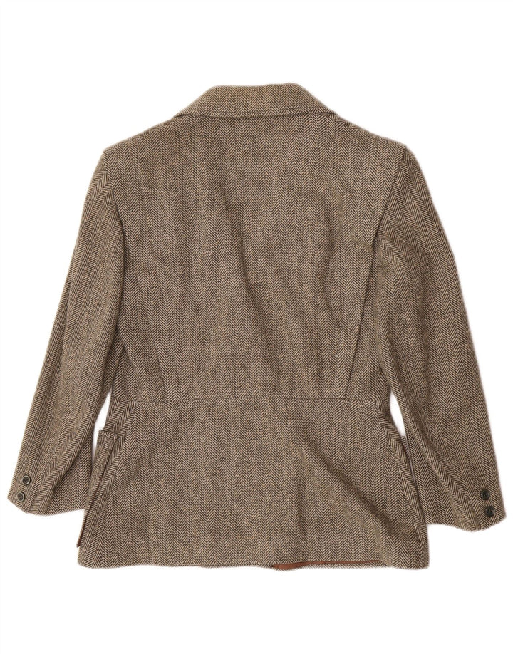 Vintage Damen Blazer Jacke UK 12 Mittelgrün Herringbone Classic
