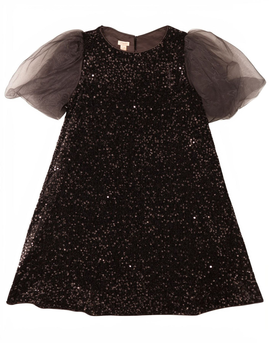 Monsoon A-Linien-Kleid mit Pailletten für Mädchen, 12–13 Jahre, schwarzes Polyester