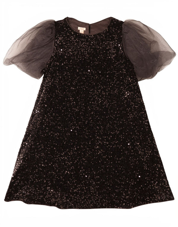 Monsoon A-Linien-Kleid mit Pailletten für Mädchen, 12–13 Jahre, schwarzes Polyester
