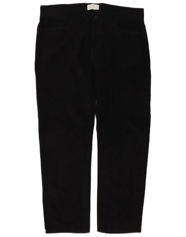 Marks & Spencer Herren-Freizeithose mit normaler Passform, W36, L31, schwarze Baumwolle