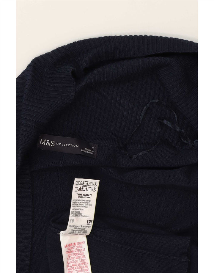 Marks & Spencer Offener Damen-Cardigan-Pullover UK 10 Small Marineblaue Viskose