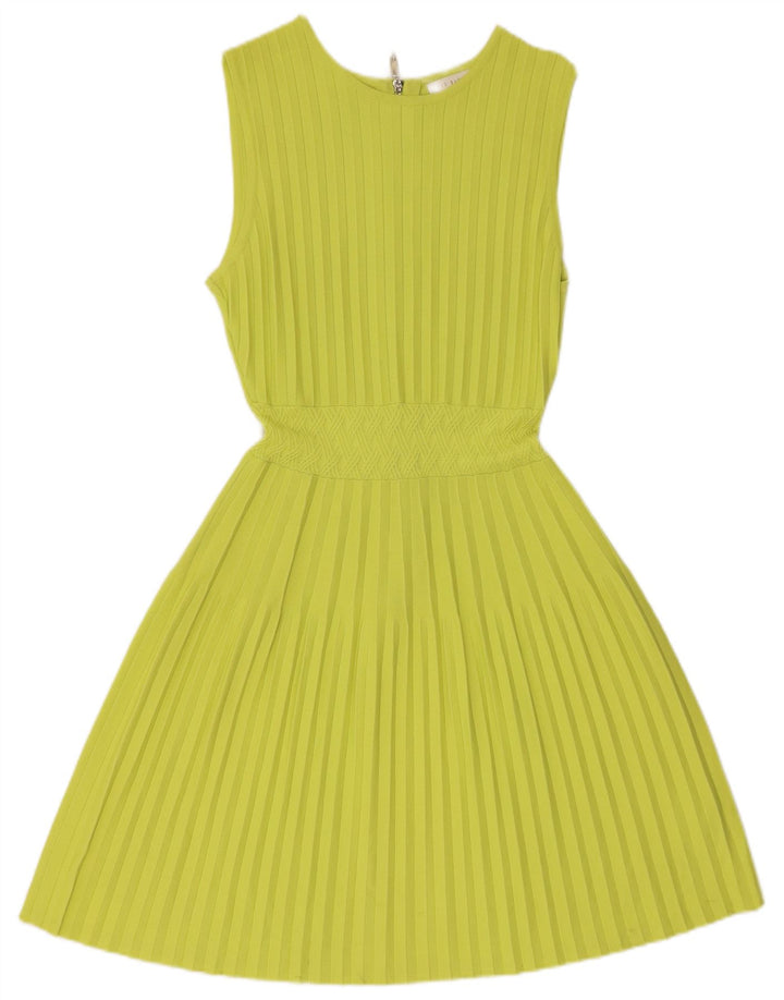 TED BAKER Ärmelloses Pulloverkleid für Damen, Größe 2, klein, grüne Viskose