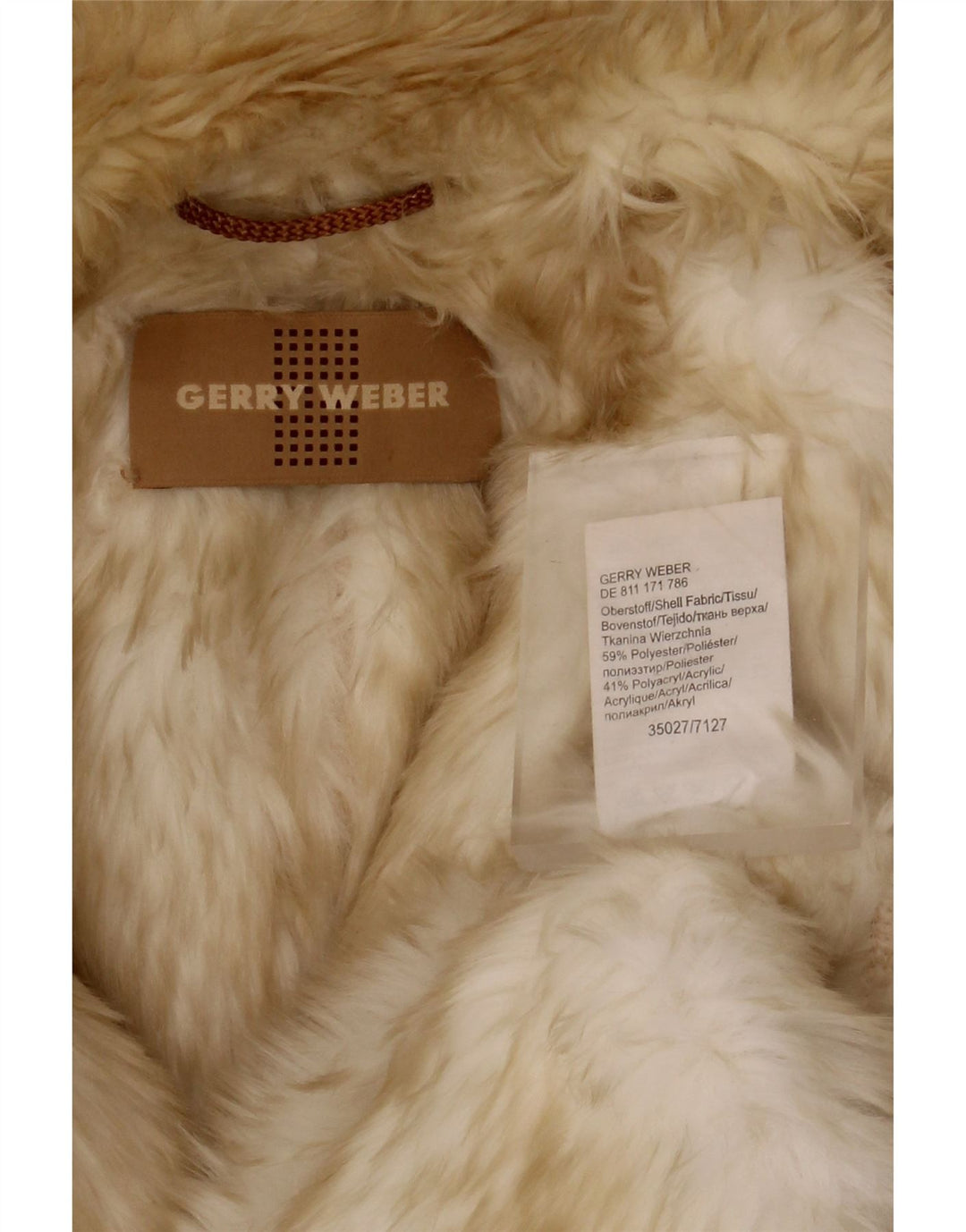 Gerry Weber Damen Übergroßer Sherpa-Mantel UK 12 Medium Beige Polyester