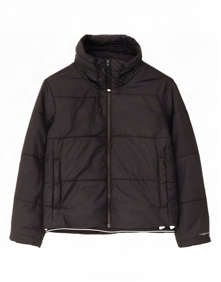 Nike Damen Therma-Fit Hooded Oversized Wattierte Jacke UK 14 Medium Schwarz