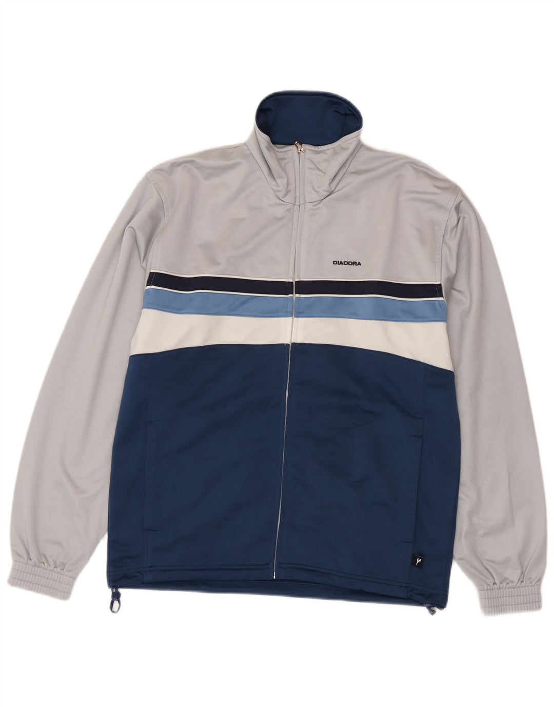 Diadora Herren-Trainingsanzugoberteil, UK-Größe 38, mittelweißes Colourblock-Polyester
