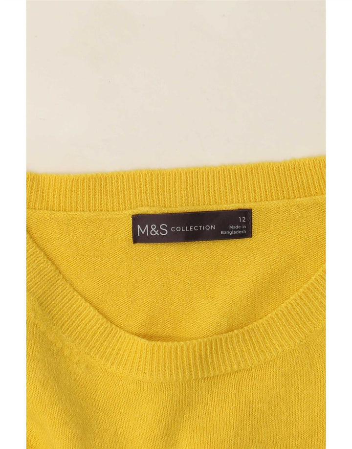 Marks & Spencer Damen-Pullover mit Rundhalsausschnitt, Gr. 12, Mittelgelb