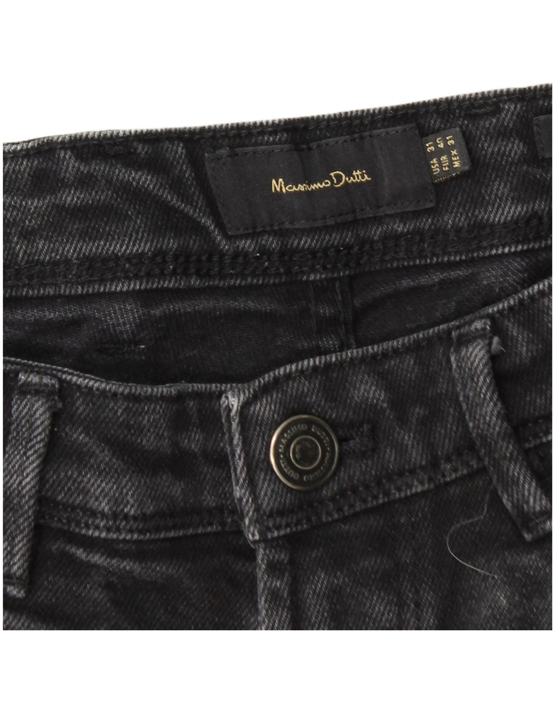 Massimo Dutti Herren Slim Jeans EU 40 Medium W31 L28 Schwarz