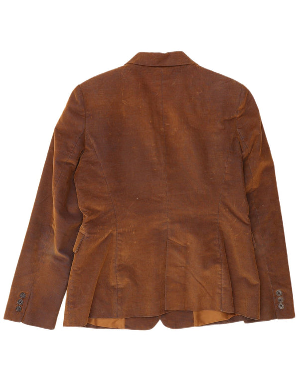 Zara Damen 2-Knopf-Blazer aus Cord, EU 44, XL, braune Baumwolle