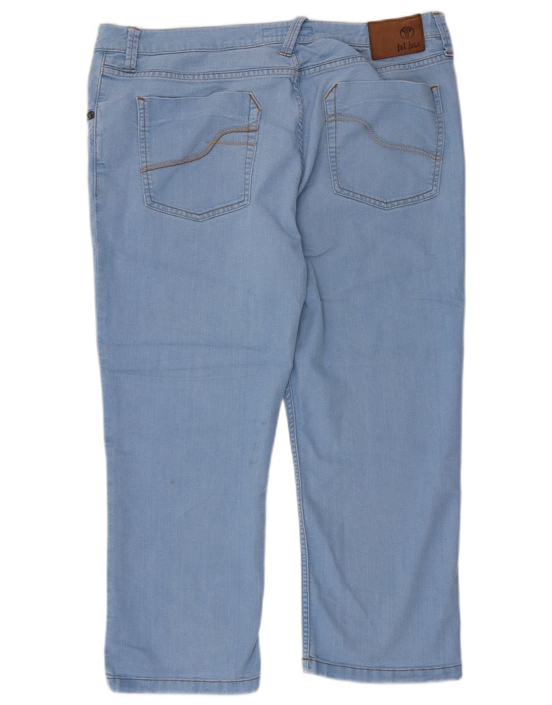 FAT FACE Damen-Cropped-Jeans UK 18 XL W36 L22 Blaue Baumwolle