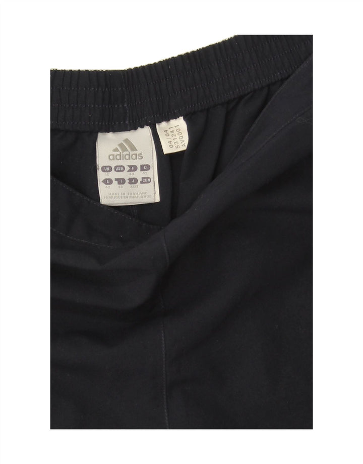 ADIDAS Womens Sport Shorts UK 16 Large  Navy Blue Polyester Vintage Adidas and Second-Hand Adidas from Messina Hembry 