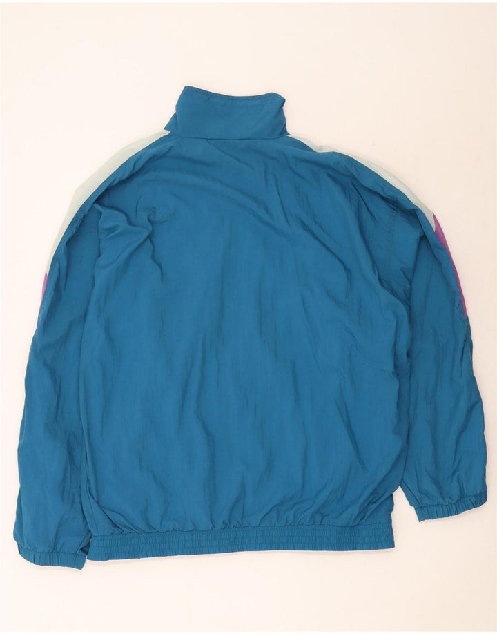 Vintage Herren Trainingsanzug Top Jacke XL Blau Farbblock