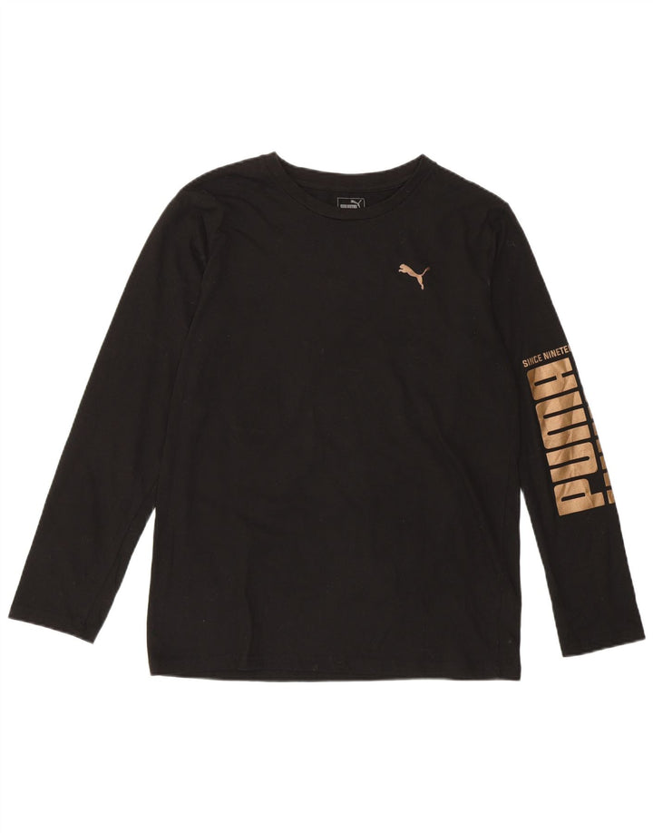 PUMA Mädchen Graphic Top Langarm 15–16 Jahre XL Schwarz Baumwolle