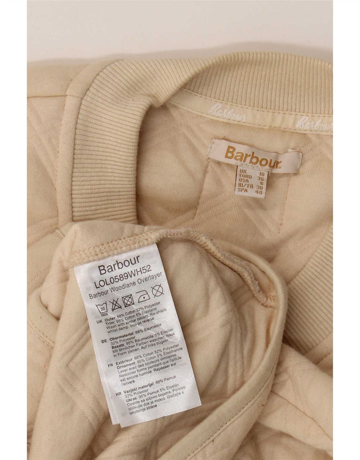 Barbour Damen Übergroße Steppjacke UK 10 Small Beige Baumwolle