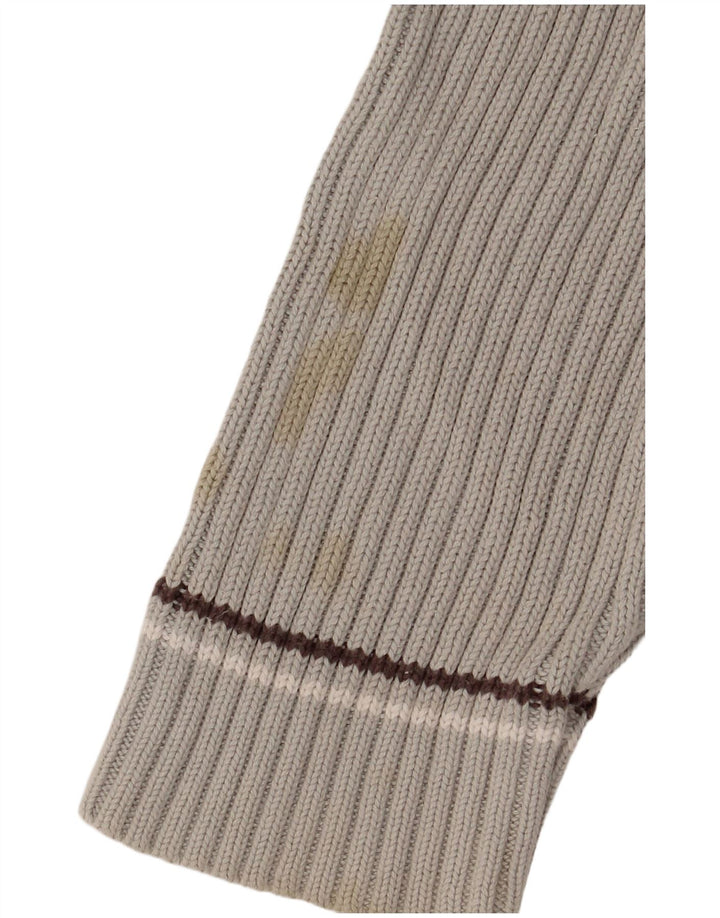 Kickers Herren-Pullover mit Rundhalsausschnitt aus mittelgrauer Colourblock-Baumwolle