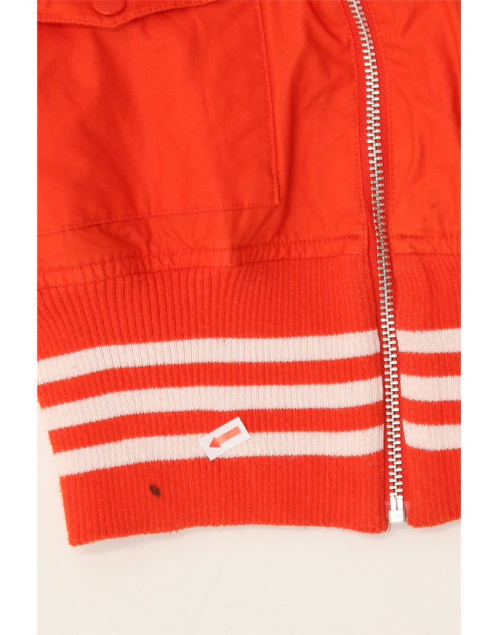 ADIDAS Damen Bomberjacke UK 8 Small Orange Baumwolle